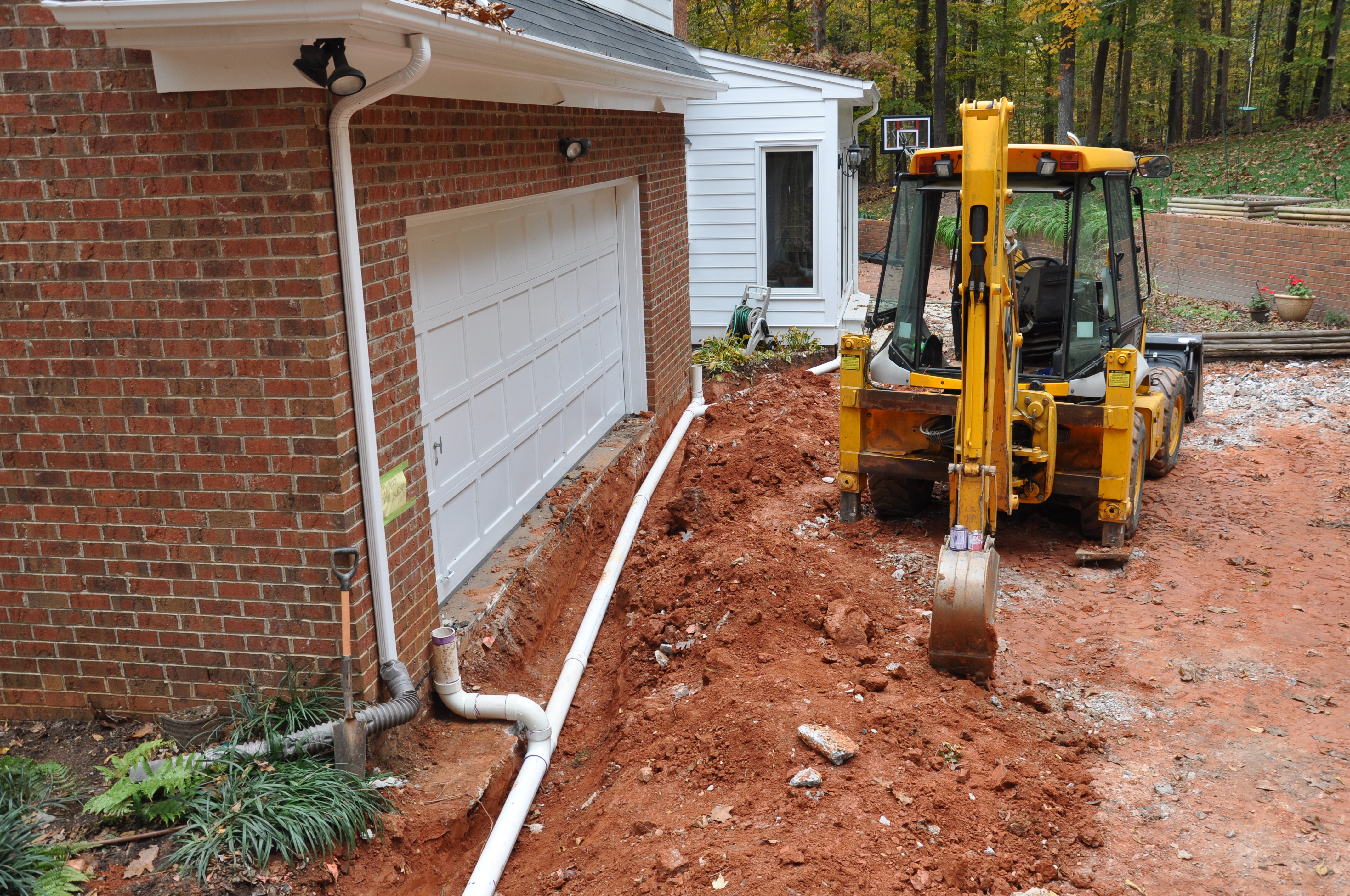 Trench ready for drain pipe